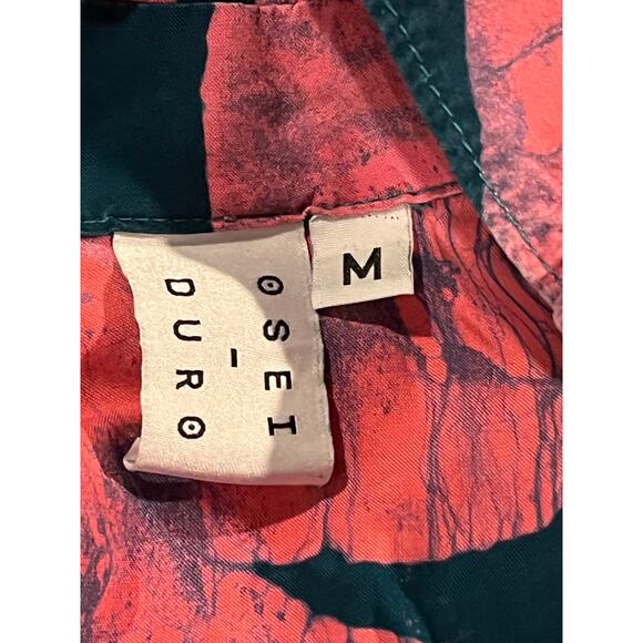 OSEI DURO Sz M Medium Imperium Dress Pool Party Pink Teal Midi Rayon - Picture 3 of 13